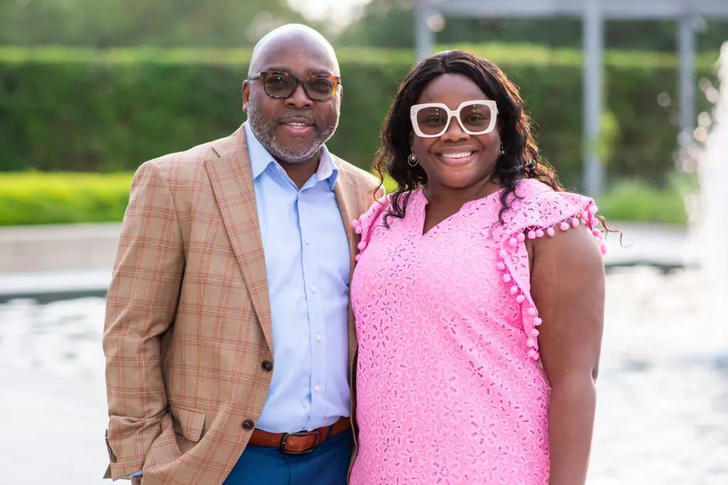 ID & Titi Boyejo at Memorial Hermann Foundation's Good Vibrations gala at Hermann Park Centennial Gardens. (Photo by Michelle Watson)