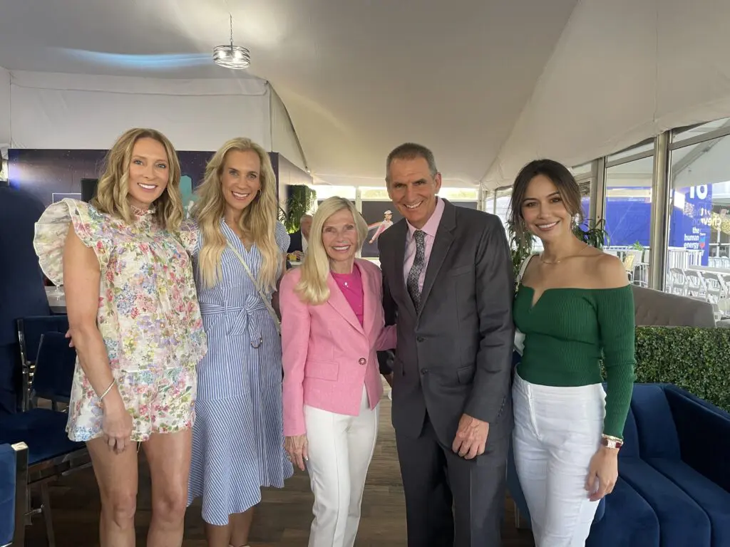 Amy Torres, Missy Herndon, Ann Snyder, Palmer Buck and Elvira Graham make the scene at the Rolls-Royce Chevron Championship event.