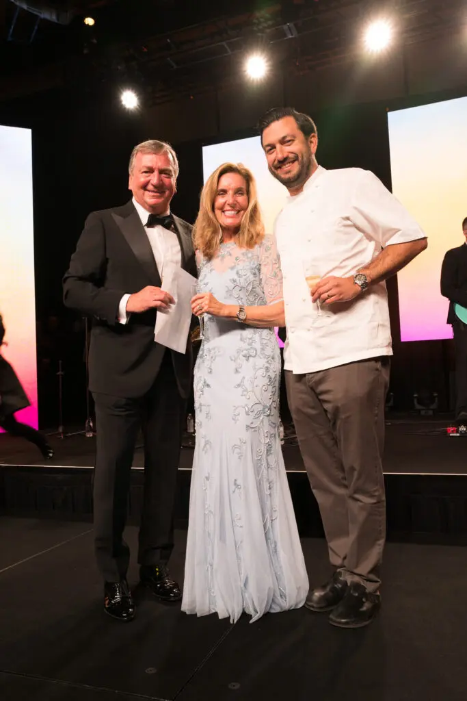 John & Maureen Graf, Chef Aaron Bludorn at the Memorial Hermann Foundation 'Walking on Sunshine Gala' spotlighting Life Flight  (Photo by Daniel Ortiz)