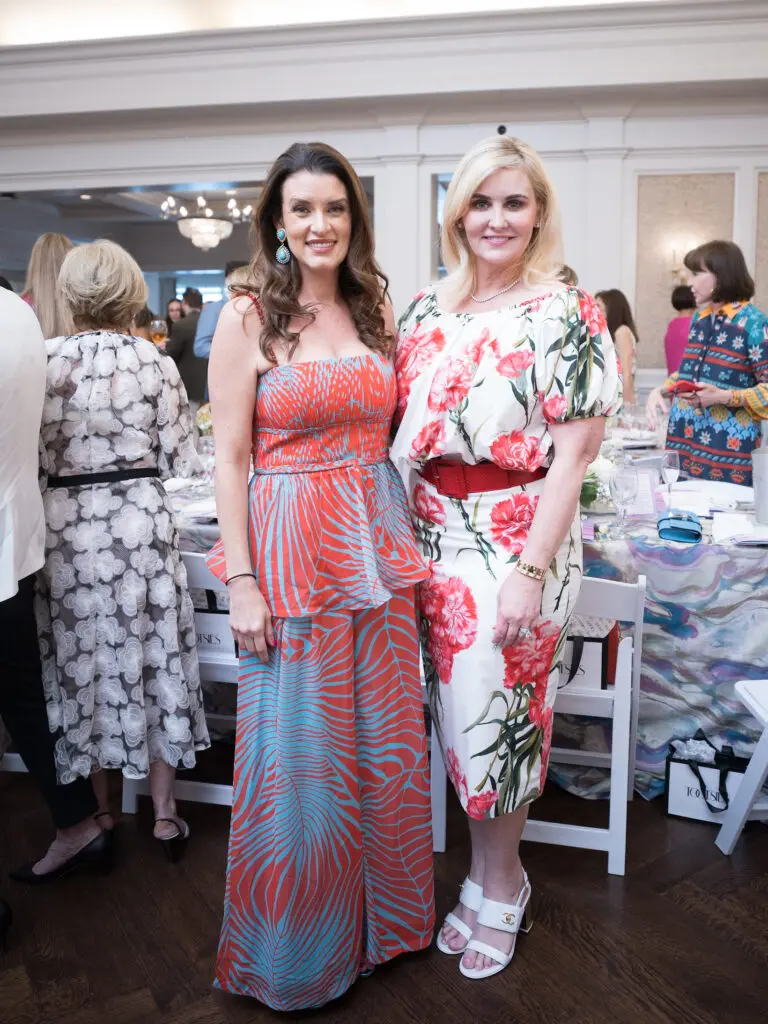 2025 PaperCity Philanthropy in Fashion Best Dressed honorees Jordan Seff, Jennifer Allison at the 2023 River Oaks Country Club tennis tournament luncheon. (Photo by Daniel Ortiz)