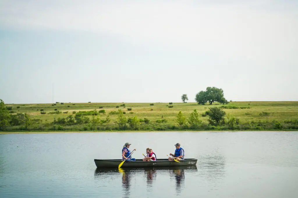 One of the property's tranquil lakes for water activities and fishing. (Courtesy of Rough Creek Lodge and Resort)