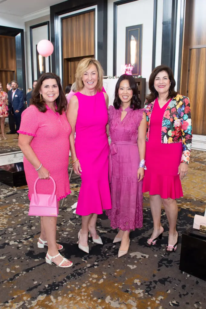 Lesha Elsenbrook, Shelley Boyer, Christy Lynn, Ellie Francisco at the American Cancer Society Tickled Pink luncheon (Photo by Jacob Power)