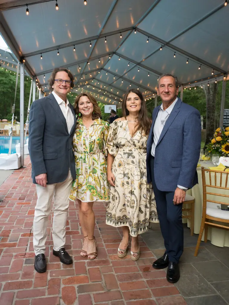 Mark & Debbie Gregg, Rudeina Baasiri & Idris Gharbaoui at the Trees for Houston 'Root Ball.' (Photo by Daniel Ortiz)