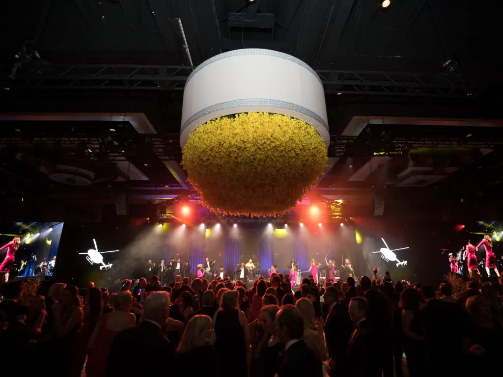 Guests at the Memorial Hermann Foundation 'Walking on Sunshine' gala dance to the sounds of Affinity.