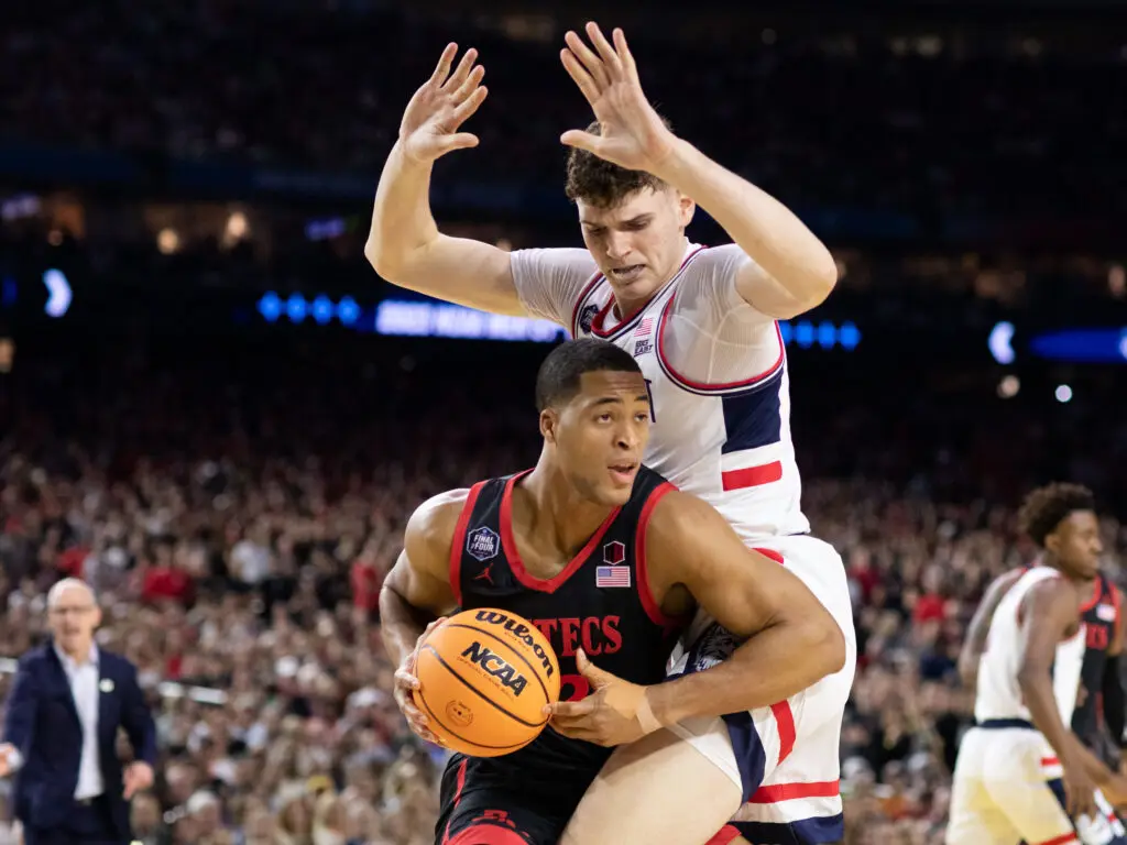 San Diego State and Kinkaid School product Jaedon LeDee found UConn's defense stifling. (Photo by F. Carter Smith)