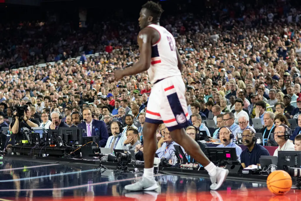 UConn center Adama Sanogo loomed large at this NCAA Tournament. (Photo by F. Carter Smith)