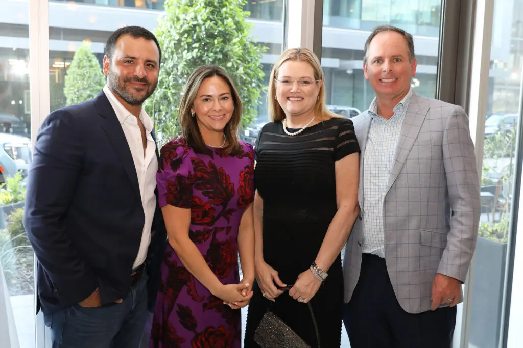 Natalie & Steve Mohatsham, Melissa & Charlie Weldon at the Houston Classical Charter School Foundational Dinner (Photo by Priscilla Dickson)