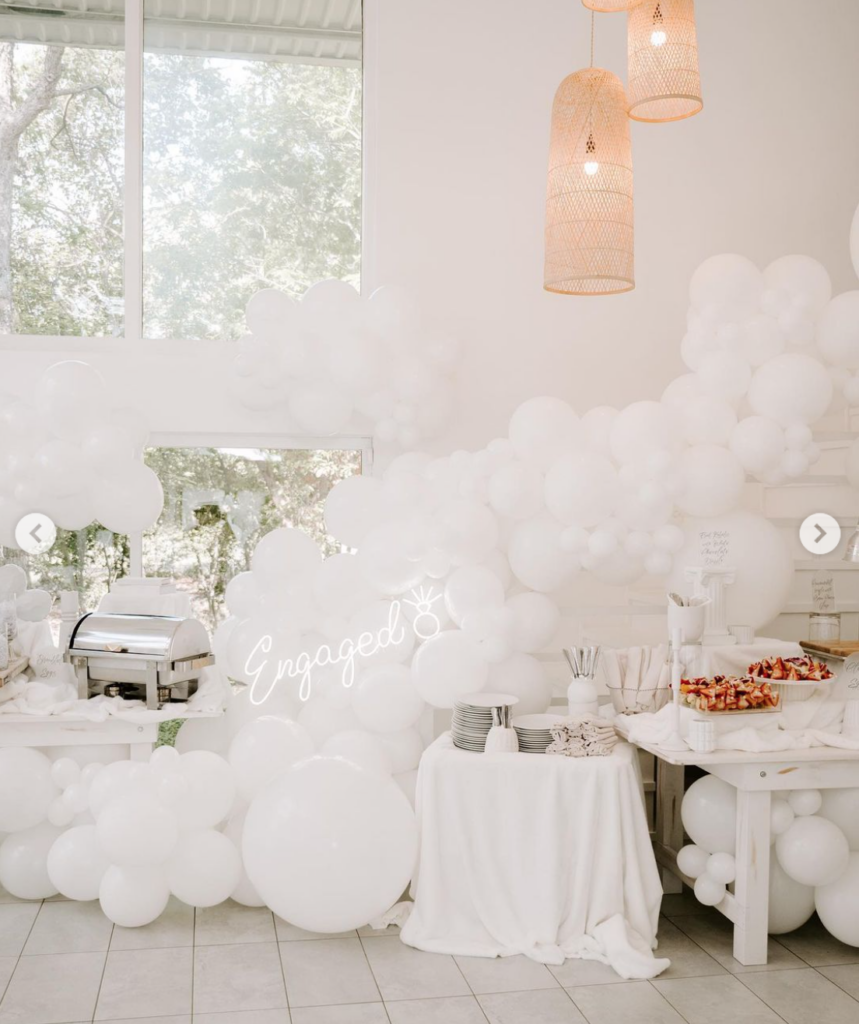 Poppin Parties created the decor for Simone Biles' 'Over Cloud 9' bridal shower. (Photo by Rachel "Rae Tay" Taylor IG @raetay_photography)