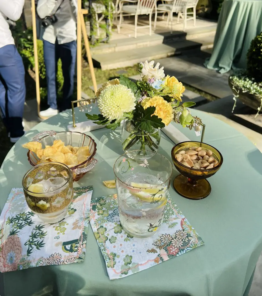 The evening's cocktail napkins shared the same print as the Mason's Daughter clothing items.
(Photo by Mia Bonner)