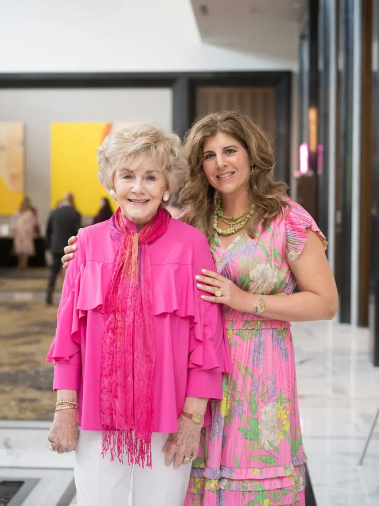 Sherry Cattan, Cristy Lawrence at the American Cancer Society Tickled Pink luncheon (Photo by Daniel Ortiz)