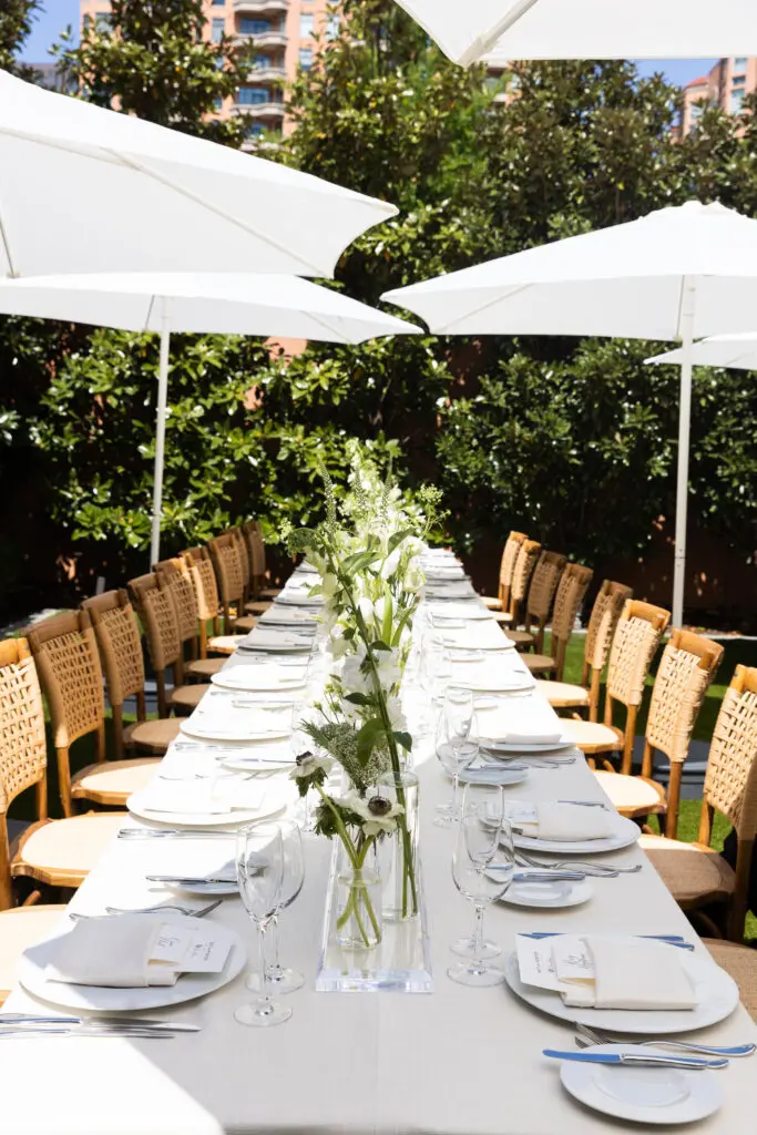 The gorgeous tablescape at the intimate luncheon. (Photo by Kaitlin Saragusa)