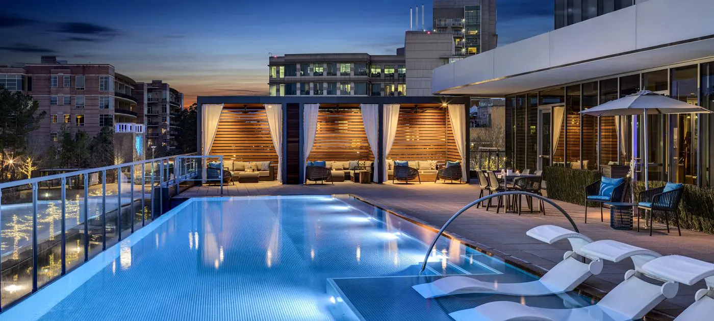 The rooftop pool terrace at Como Social Club.