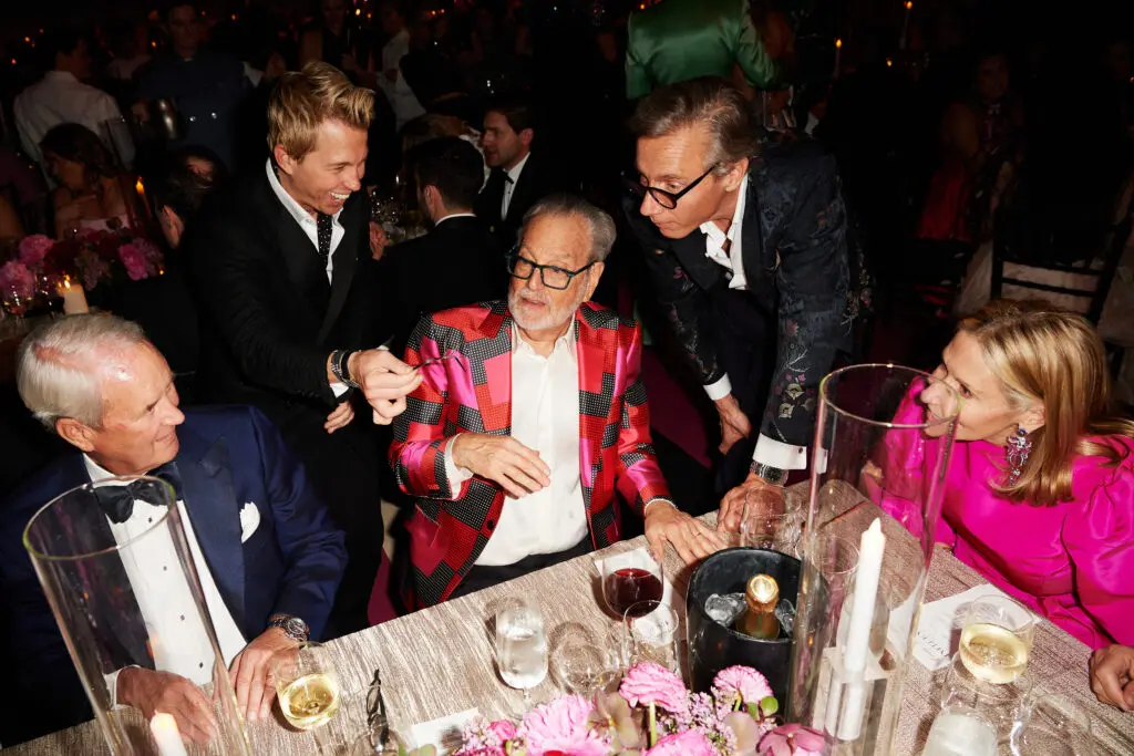 John Eagle, illusionist Kevin Nicholas, Howard Rachofsky, Geoffroy van Raemdonck  (Photo by Bruno Snap The Picture, Kaitlin Saragusa, BFA)