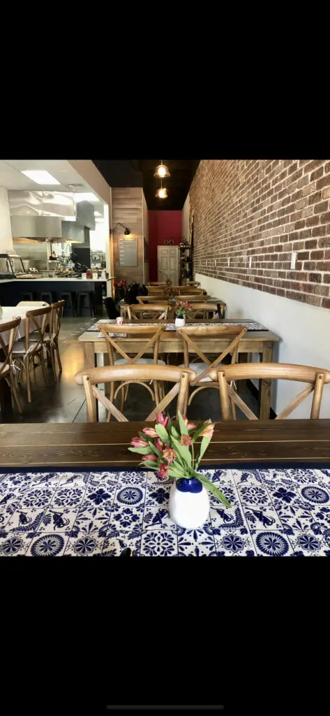 With an open kitchen visible from all tables, diners can watch their food being prepared at Mexican Mom.