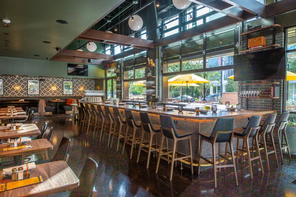Roll away doors will bring the outdoors in at Postino Woodlands during good weather. (Photo by Jenn Duncan)