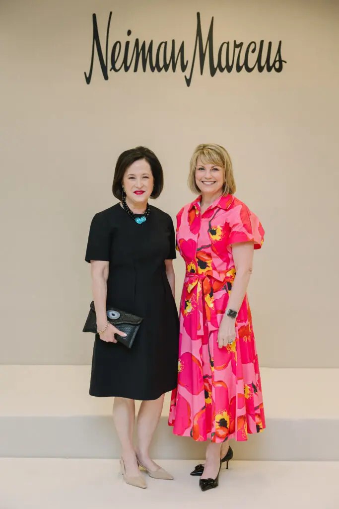 Representing Children's Memorial Hermann Hospital Anne Neeson joins Best Dressed luncheon chair Kelley Lubanko at the announcement party at Neiman Marcus. (Photo by Johnny Than)