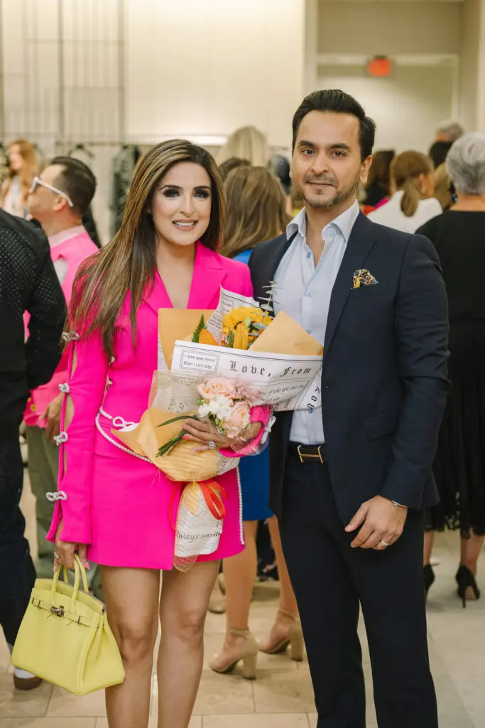 Honoree Sneha Merchant & Nick Merchant at the PaperCity Philanthropy in Fashion Best Dressed announcement party at Neiman Marcus. (Photo by Johnny Than)