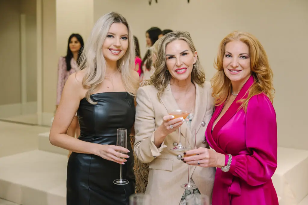 Stacie Nale, Shawn Johnson, Kemah Blair at the PaperCity Philanthropy in Fashion Best Dressed announcement party at Neiman Marcus. (Photo by Johnny Than)