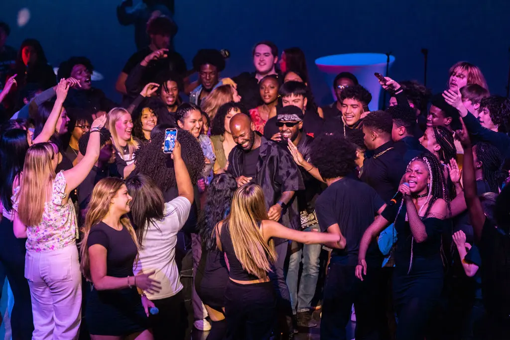 Booker T. Washington performers and parents during Flyinghorse 2023. (Photo by Kathy Tran)