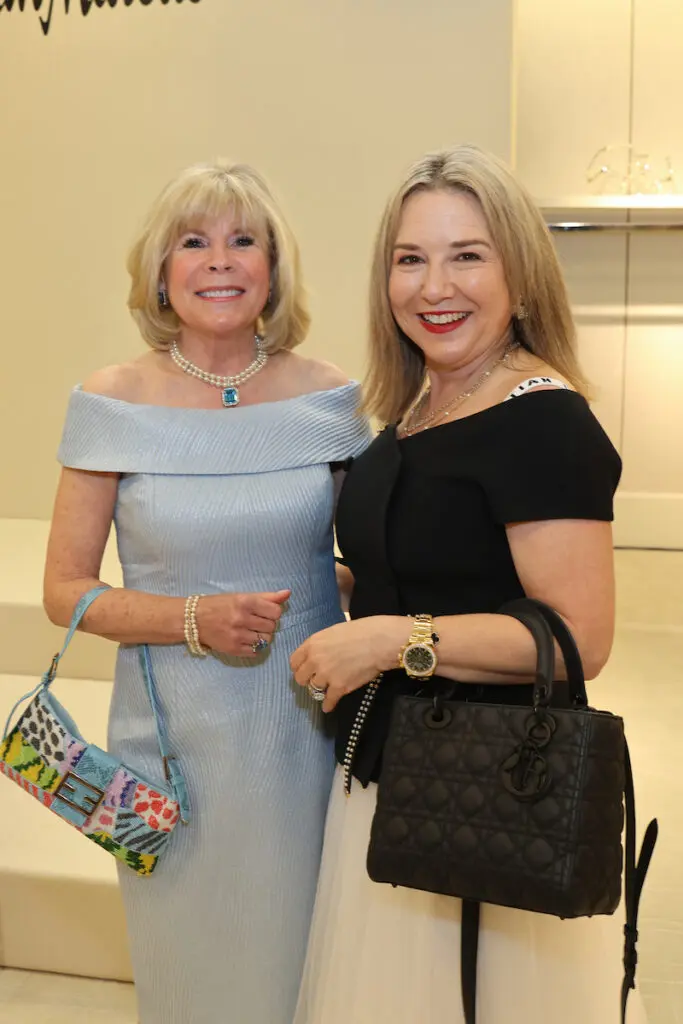 Honoree Zane Carruth, Donae Chramosta at the PaperCity Philanthropy in Fashion Best Dressed announcement party at Neiman Marcus. (Photo by Priscilla Dickson)