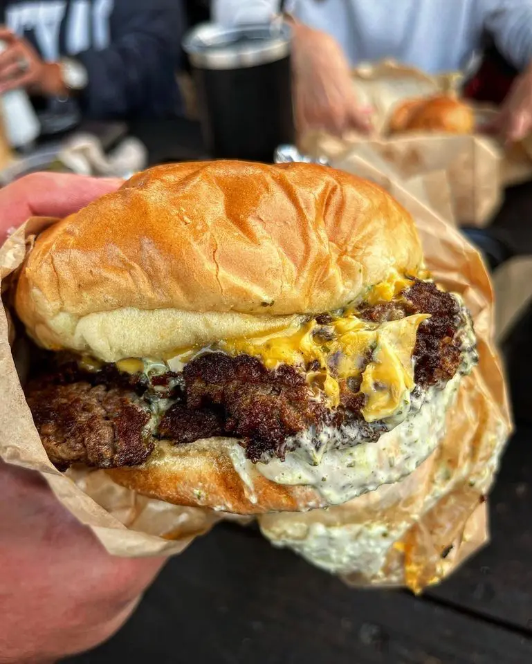 Le Brix Burger at Brix Barbecue is a fan favorite for good reason.