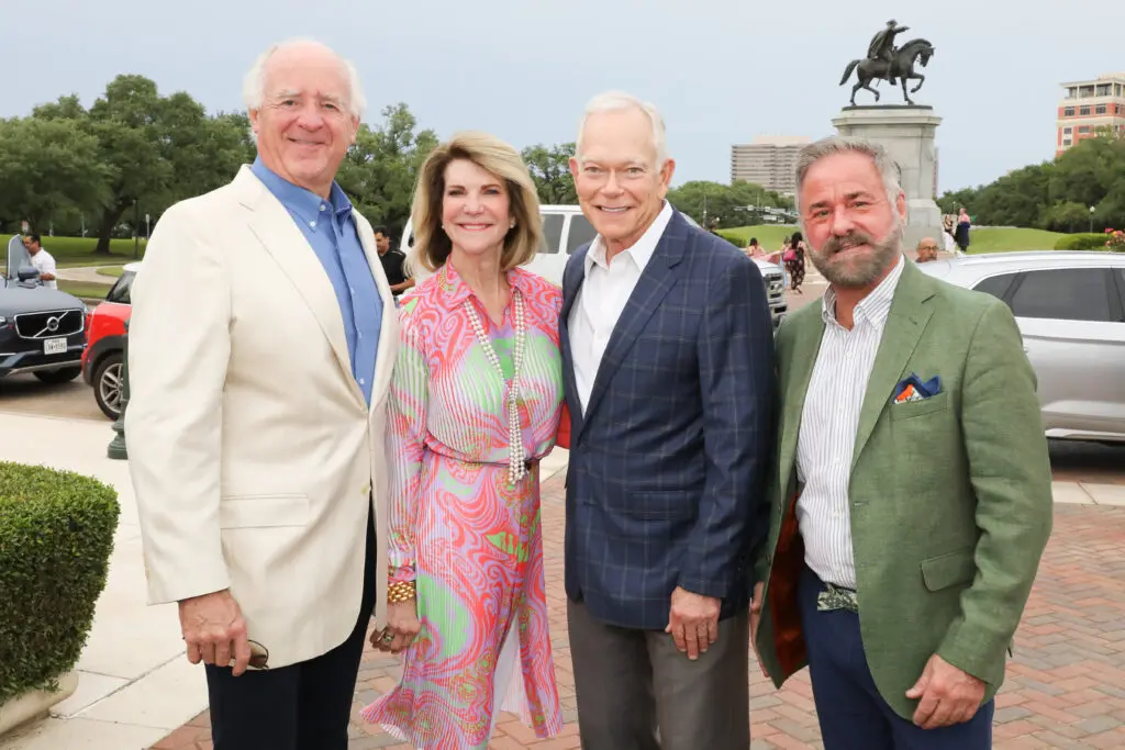 Dan & Kim Tutcher, Jay Jones & Terry Wayne Jones at the Hermann Park Conservancy's Evening in the Park. (Photo by Priscilla Dickson)