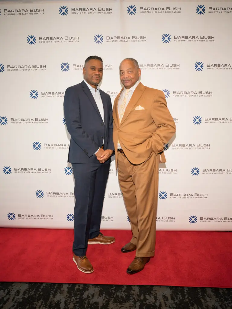 Dwaine Millard, John Robinson at the Barbara Bush Houston Literacy Foundation’s A Celebration of Reading, at the Hobby Center for the Performing Arts. (Photo by Daniel Ortiz)