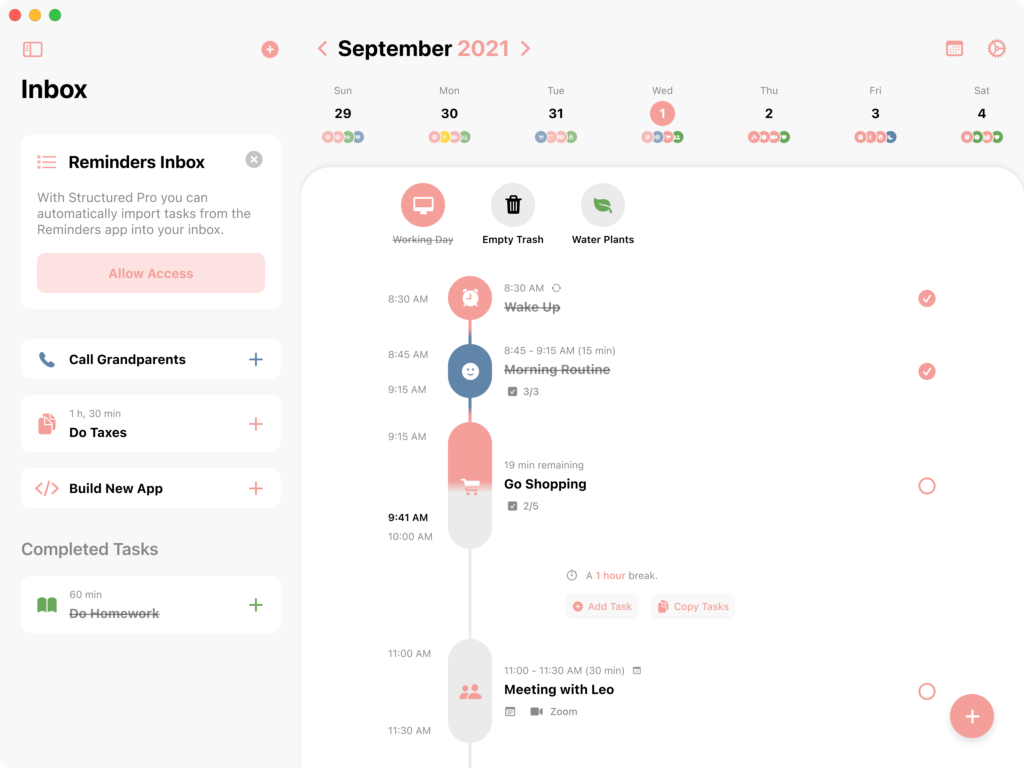 Structured is an organizational wizard, getting you moving through your day.