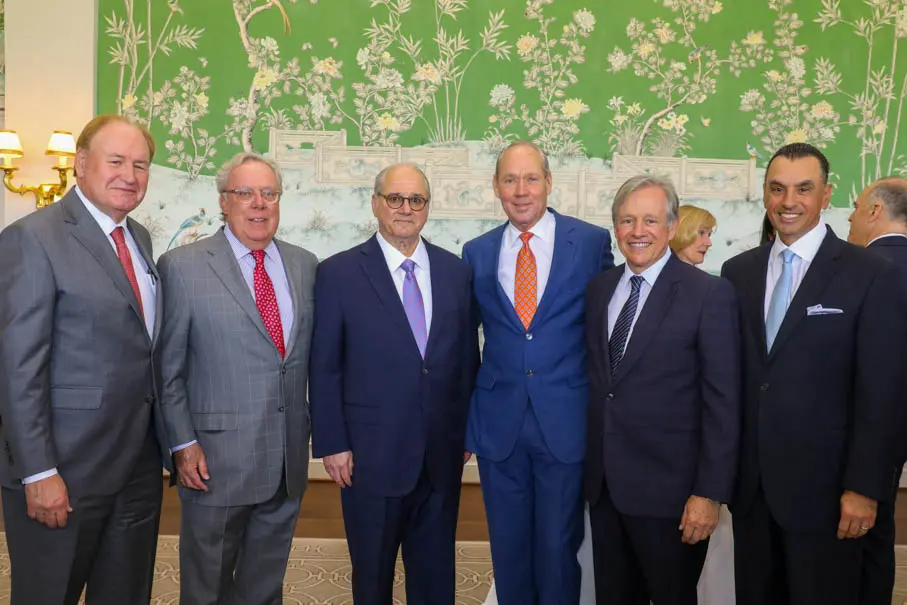 Gary Petersen, Mike Linn, Tony Petrello, Jim Crane, John Kotts, Dr. Devinder Bhatia at the Men of Distinction awards luncheon. (Photo by Priscilla Dickson)