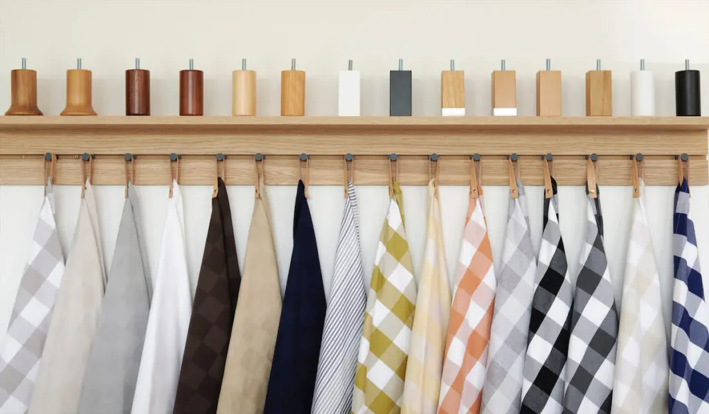 A collection of linens, including the Swedish brand's iconic blue check.  (Photo by Elizabeth Lavin)