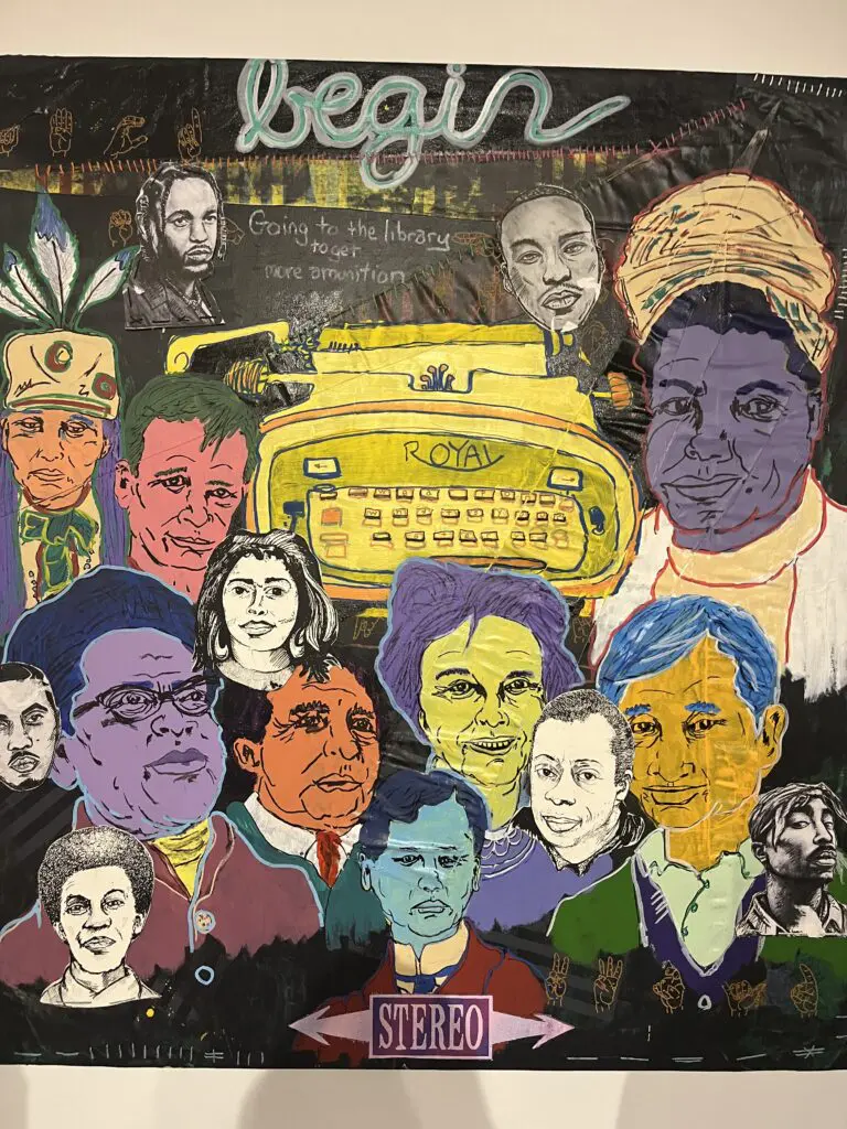 Hodge+Kerr's "What's Your Story?," 2023, is on display at Blaffer Art Museum through Sunday, June 4, 2023. (Photo by Alison Medley)