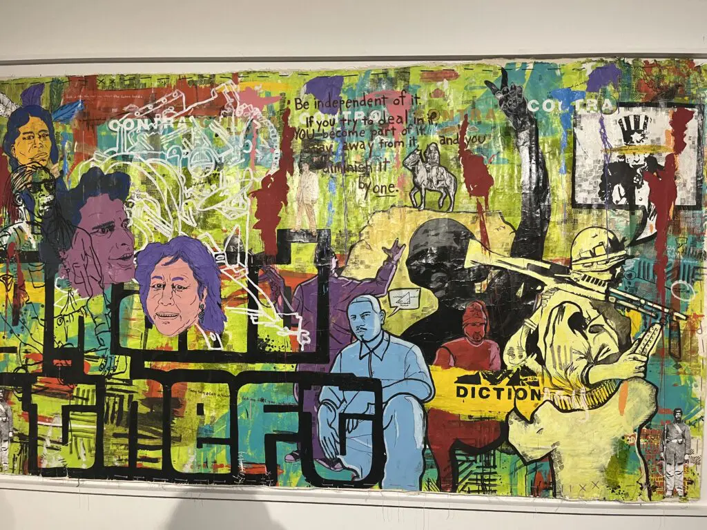 Hodge+Kerr's "Grand Theft," 2023 is currently on display as a part of "No Kings But Us" exhibition at the Blaffer Art Museum. (Photo by Alison Medley)