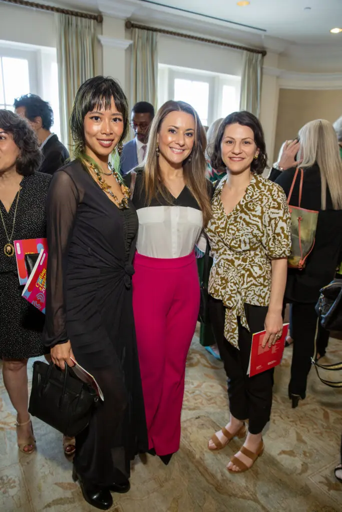 Cat Yue, Olivia Kimbrell, Ady Avivi at Houston Center for Contemporary Craft Spring Luncheon (Photo by Jenny Antill Clifton)