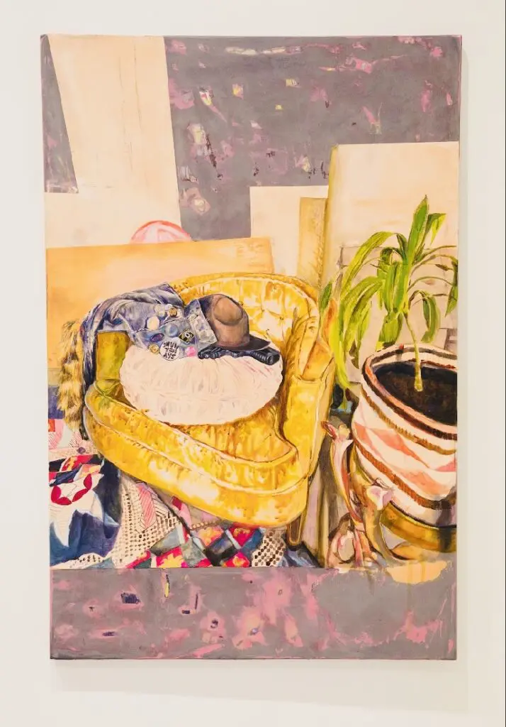 Lovie Olivia's "Rest Assured," 2023, plaster, acrylic, sgraffito on wood panel. (Courtesy the artist and Art Is Bond gallery, Houston)