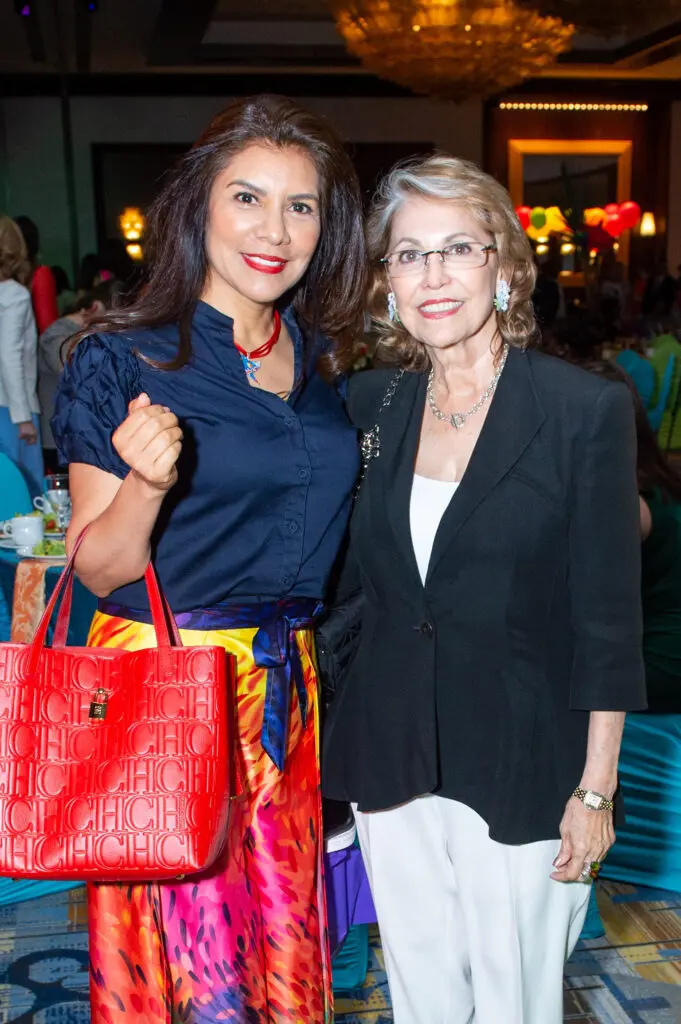 Karyna Rodriguez, Mariana Saldana at the Latin Women's Initiative fashion show and luncheon. (Photo by Jacob Power)