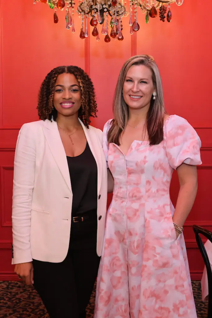 Candice Young, Bethany Buchanan at the PaperCity Philanthropy in Fashion Best Dressed raffle kick-off