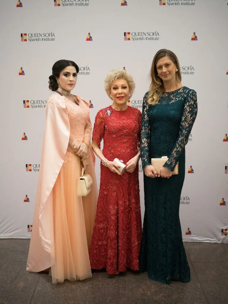 Maha Khan, Margaret Alkek Williams, Princess Tatiana Galitzine  at the Queen Sofia Spanish Institute awards presentation event a the Museum of Fine Arts, Houston. (Photo by Daniel Ortiz)
