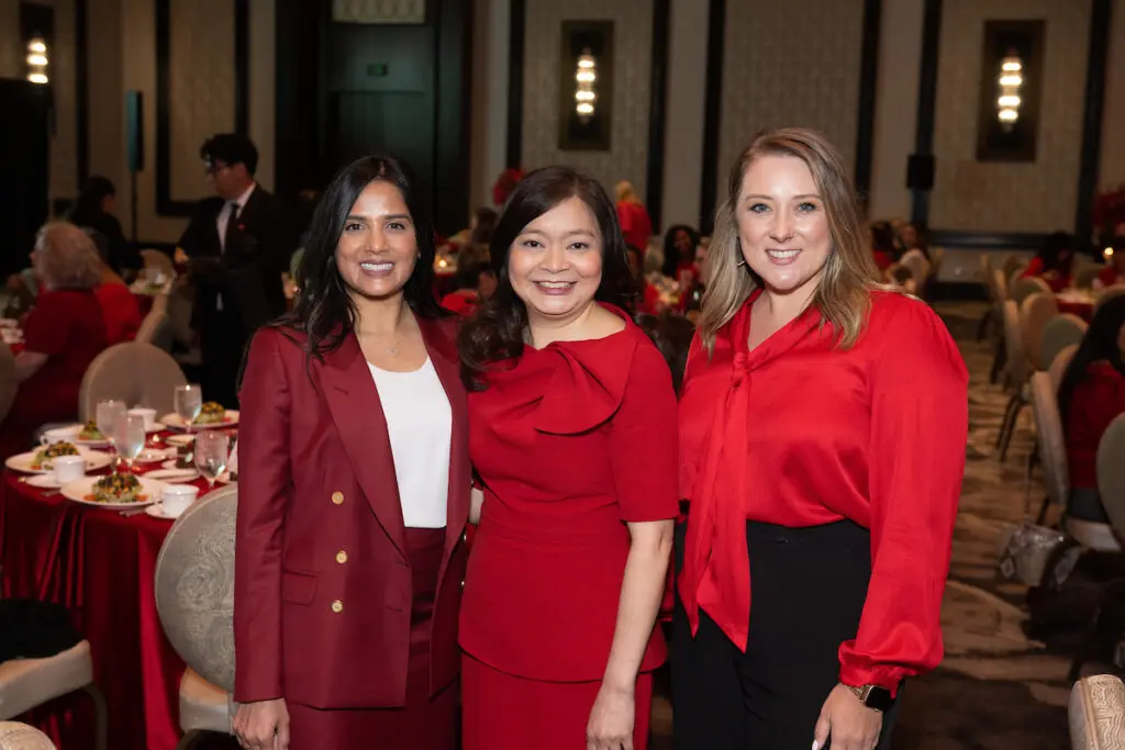 Malisha Patel, Erin Asprec, Kate Willis at the American Heart Association Go Red for Women Luncheon featuring gospel-pop singer Amy Grant