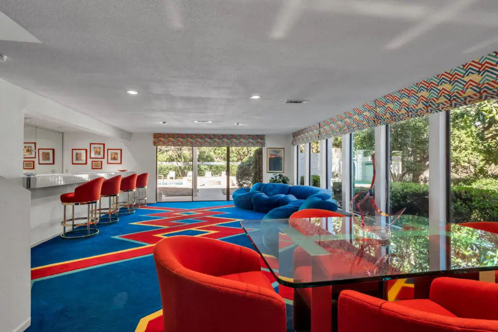 The game room is like stepping into the 1970s.