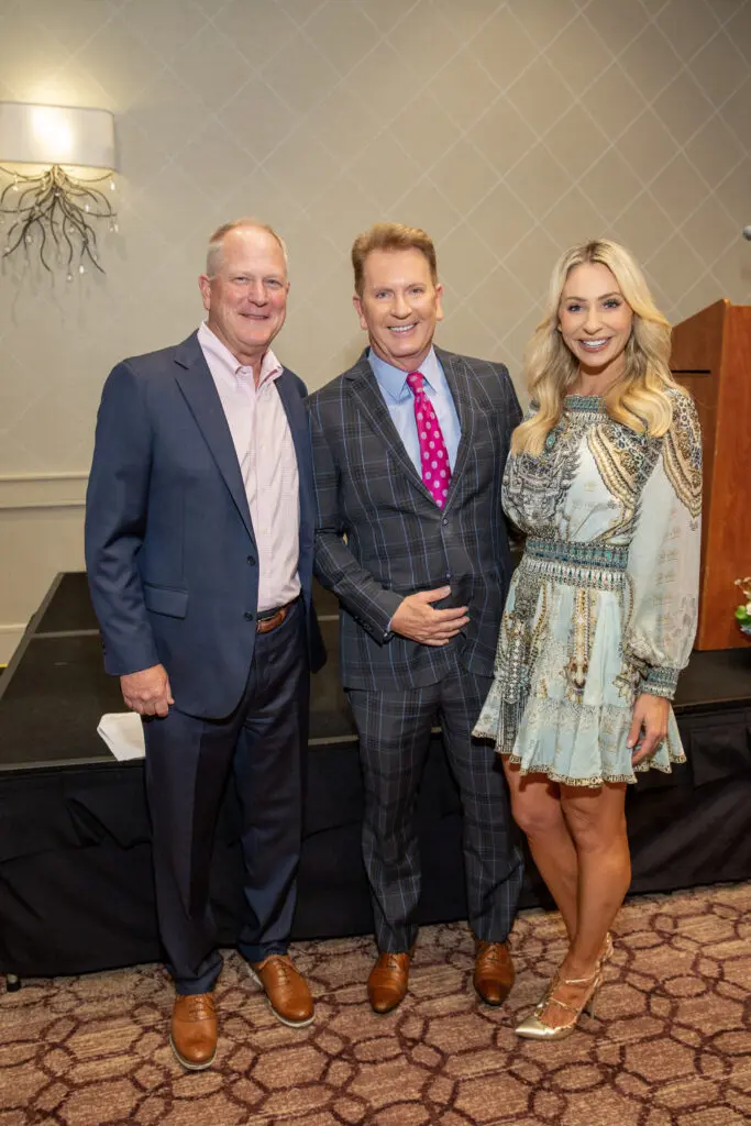 KPRC vice president and general manager Phil Lane, chief meteorologist Frank Billingsley, meteorologist Chita Craft at the Arms Wide luncheon. (Photo by Jenny Antill)