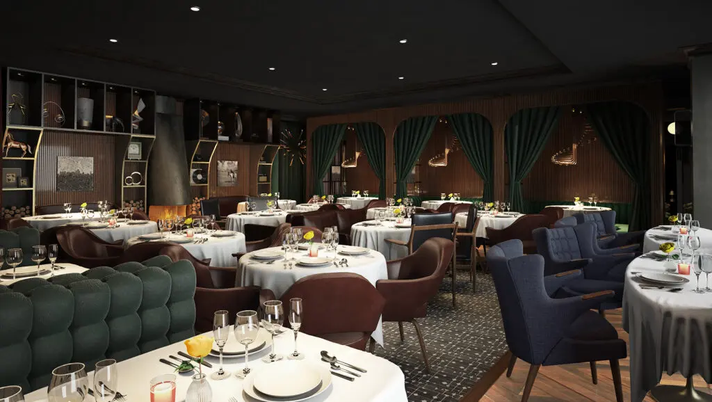 Stillwell's will be a Texas steakhouse at Hôtel Swexan paying homage to rancher Hallie Stillwell. (Rendering courtesy)
