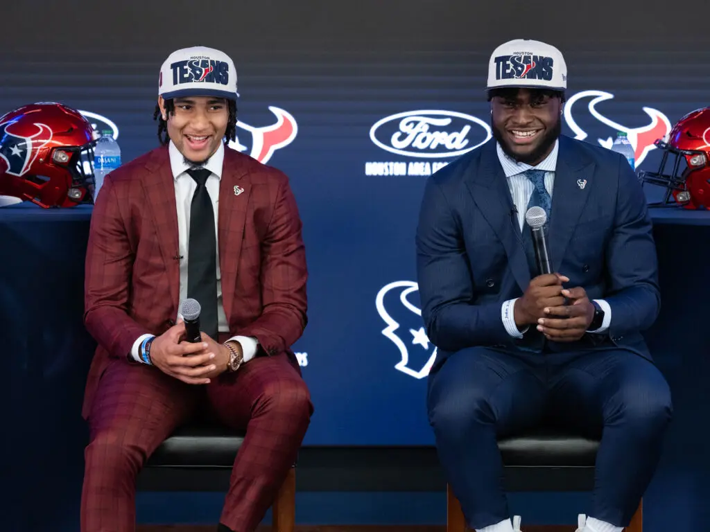 New Houston Texans C.J. Stroud and Will Anderson Jr. have brought a lot of enthusiasm. (Photo by F. Carter Smith)