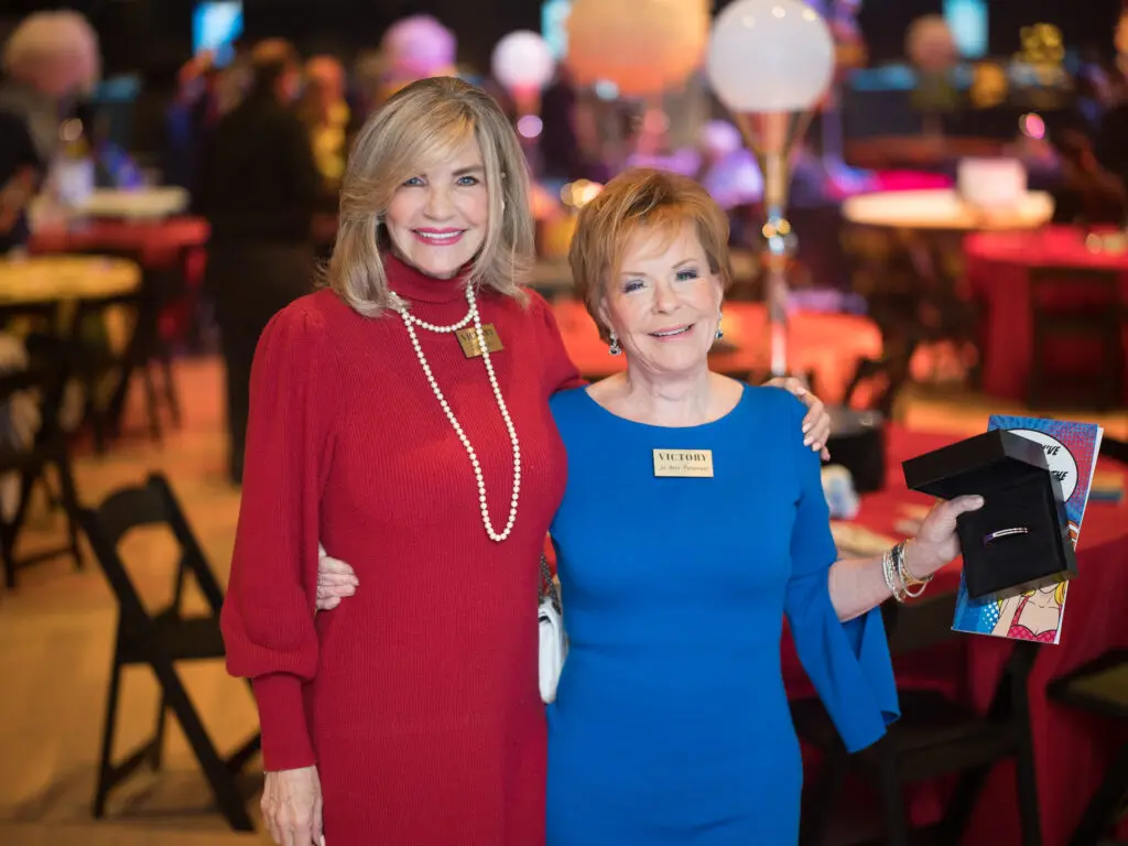 Victory Rally Ball auction chair Diane Cain, Jo Anne Petersen at the inaugural Victory Rally Ball (Photo by Daniel Ortiz)