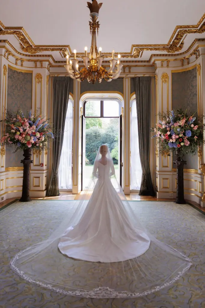 One year in the making, Skylar Pinchal's wedding gown was created for her by designer Phillipa Lepley. (Photo by German Larkin)