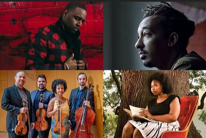Native Houstonian and Blue Note label  jazz composer-drummer Kendrick Scott created "Unearthed," a production honoring convict laborers known as the Sugarland 95. DACAMERA, a longtime Houston arts organization, hosts free on-demand virtual screenings of "Unearthed" from June 16-23. The event also features artist Robert Hodge, poet Deborah D.E.E.P. Mouton and the Harlem Quartet. (Courtesy Kendrick Scott and DACAMERA)