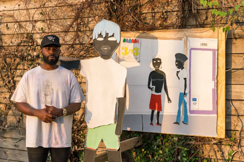 "WE OUTSIDE WIDDIT" by Tyler Deauvea at Art League Houston (Photo by Alex Barber, Courtesy of Art League Houston)