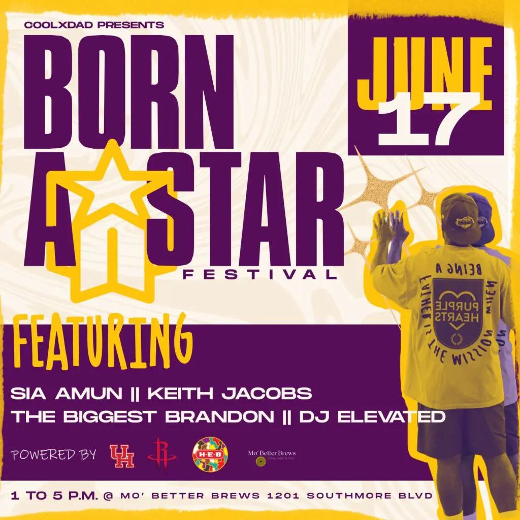 CoolxDad presents the Born A Star festival headlined by DJ Elevated on Saturday, June 17 at Mo' Better Brews, a vegan cafe located at 1201 Southmore Boulevard in the Museum District. This event also celebrates the 2-year anniversary of Mo' Better Brews. (Courtesy CoolxDad and Mo' Better Brews)