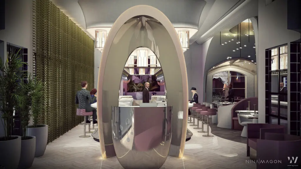 A rendering of the upcoming bar area and lounge at the new Cocody situated in The River Oaks Shopping Center. (Photo by Ashley Flowers)