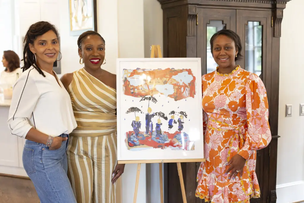 Zsavon Butler, Vernique Hutchinson Francis, Jakeen Johnson at the March Emerging Collectors Brunch (Photo by Mark Francis)