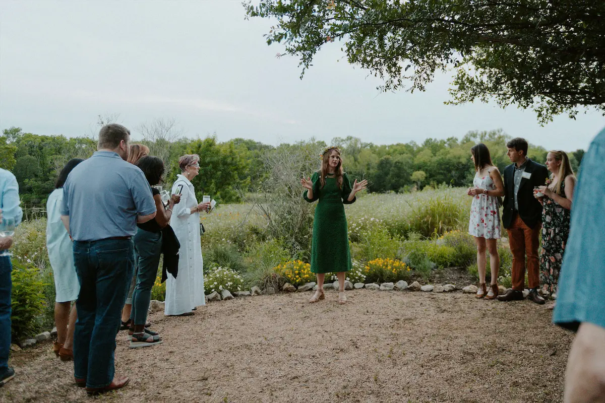 Event Chair Evo Lineberry in our Pollinator Garden.